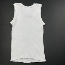 Load image into Gallery viewer, unisex Dymples, white ribbed cotton singlet top, FUC, size 000,  