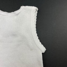 Load image into Gallery viewer, unisex Dymples, white ribbed cotton singlet top, FUC, size 000,  