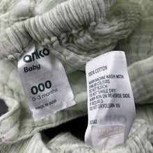 Load image into Gallery viewer, Girls Anko, green &amp; white crinkle cotton summer top &amp; bloomers, GUC, size 000,  