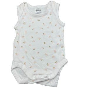 Girls Anko, floral cotton bodysuit / romper, GUC, size 000,  