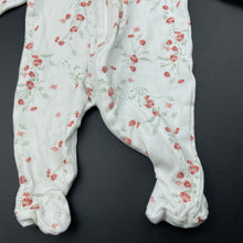 Load image into Gallery viewer, Girls Anko, floral organic cotton zip coverall / romper, GUC, size 0000,  