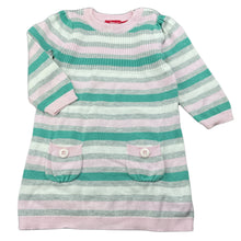 Load image into Gallery viewer, Girls Sprout, striped knitted cotton long sleeve dress, GUC, size 1, L: 44cm