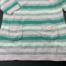 Load image into Gallery viewer, Girls Sprout, striped knitted cotton long sleeve dress, GUC, size 1, L: 44cm