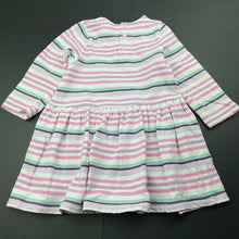 Load image into Gallery viewer, Girls Pumpkin Patch, striped cotton long sleeve dress, GUC, size 0, L: 43cm