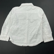 Load image into Gallery viewer, Boys Rebel, white cotton long sleeve shirt, light mark on chest, FUC, size 2,  