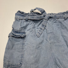 Load image into Gallery viewer, Girls Target, chambray cotton cargo shorts, elasticated, GUC, size 6,  