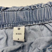 Load image into Gallery viewer, Girls Target, chambray cotton cargo shorts, elasticated, GUC, size 6,  