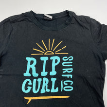 Load image into Gallery viewer, Girls Rip Curl, black cotton t-shirt / top, FUC, size 6,  
