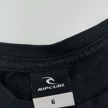 Load image into Gallery viewer, Girls Rip Curl, black cotton t-shirt / top, FUC, size 6,  