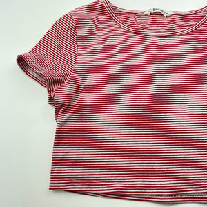 Girls SHEIN, stretchy striped cropped t-shirt / top, FUC, size 10,  