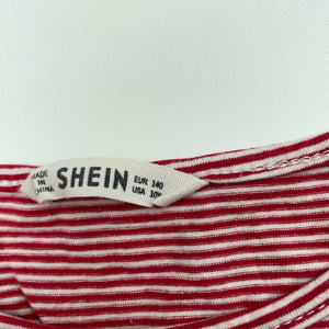 Girls SHEIN, stretchy striped cropped t-shirt / top, FUC, size 10,  