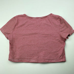 Girls SHEIN, stretchy striped cropped t-shirt / top, FUC, size 10,  