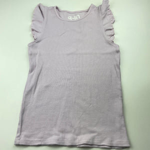 Girls Cotton On, lilac ribbed ruffle t-shirt / top, GUC, size 9-10,  
