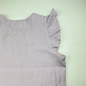 Girls Cotton On, lilac ribbed ruffle t-shirt / top, GUC, size 9-10,  