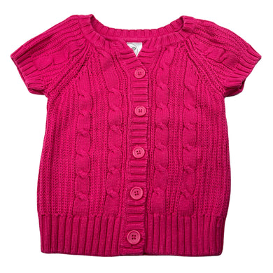 Girls Target, pink knitted cotton short sleeve cardigan / sweater, GUC, size 3,  