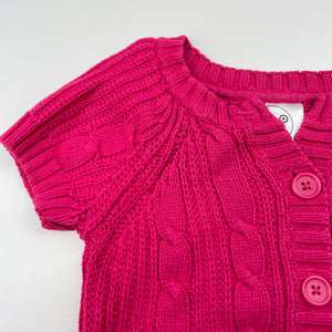 Girls Target, pink knitted cotton short sleeve cardigan / sweater, GUC, size 3,  