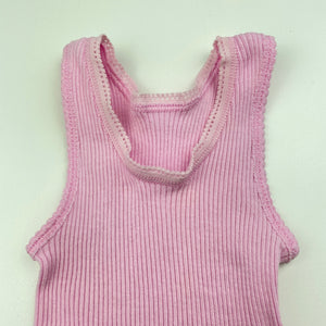 Girls Bonds, pink ribbed cotton singlet top, GUC, size 0000,  