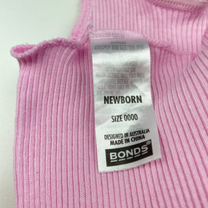 Girls Bonds, pink ribbed cotton singlet top, GUC, size 0000,  
