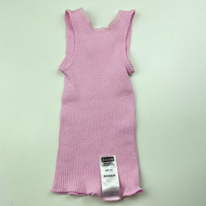 Girls Bonds, pink ribbed cotton singlet top, GUC, size 0000,  