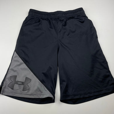 Boys Under Armour, loose fit sports / activewear shorts, elasticated, small marks back left leg, FUC, size 10-11,  