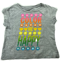Load image into Gallery viewer, Girls M&amp;M&#39;s, grey marle t-shirt / top, L: 30cm, armpit to armpit: 26cm, FUC, size 0,  
