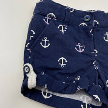 Load image into Gallery viewer, Boys JANIE AND JACK, navy cotton nautical shorts, adjustable, GUC, size 2,  