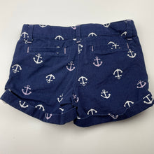 Load image into Gallery viewer, Boys JANIE AND JACK, navy cotton nautical shorts, adjustable, GUC, size 2,  