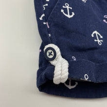 Load image into Gallery viewer, Boys JANIE AND JACK, navy cotton nautical shorts, adjustable, GUC, size 2,  