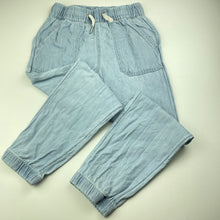 Load image into Gallery viewer, Girls 1964 Denim Co, chambray cotton pants, elasticated, Inside leg: 52cm, FUC, size 8,  