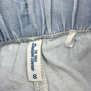 Girls 1964 Denim Co, chambray cotton pants, elasticated, Inside leg: 52cm, FUC, size 8,  