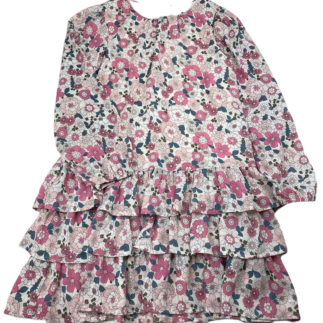 Girls Target, lined lightweight floral long sleeve dress, EUC, size 8, L: 68cm