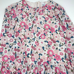 Girls Target, lined lightweight floral long sleeve dress, EUC, size 8, L: 68cm