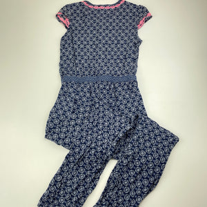 Girls H&M, navy lightweight jumpsuit, Inside leg: 52cm, GUC, size 8,  