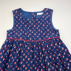 Girls Pumpkin Patch, lined corduroy cotton party dress, GUC, size 6, L: 65cm