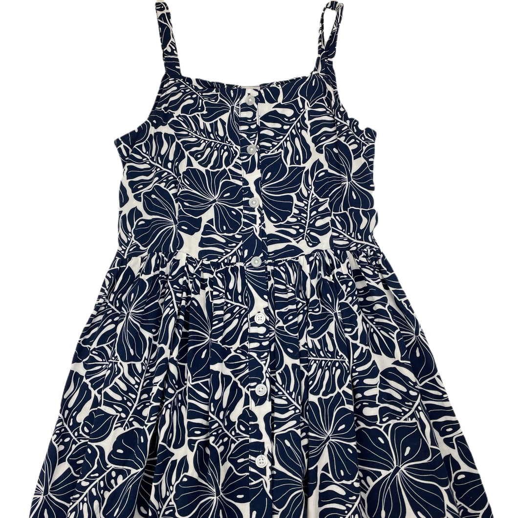 Girls Anko, navy & white viscose summer dress, EUC, size 12, L: 80cm