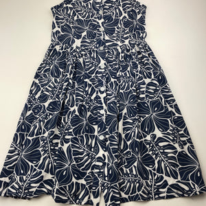 Girls Anko, navy & white viscose summer dress, EUC, size 12, L: 80cm