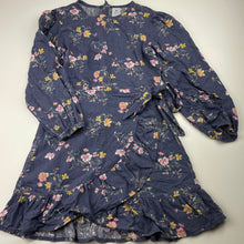 Load image into Gallery viewer, Girls Target, floral viscose / linen long sleeve dress, GUC, size 9, L: 64cm