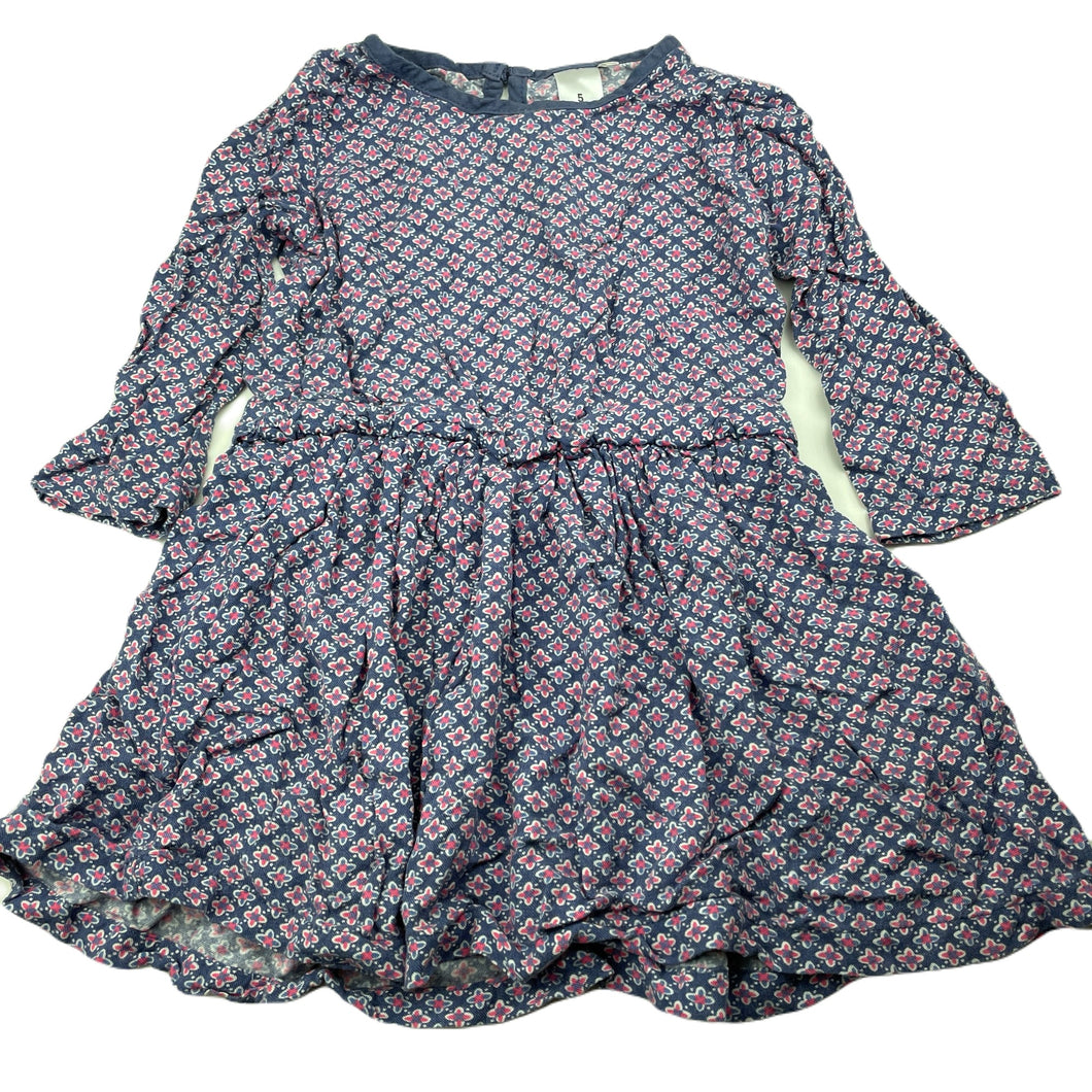 Girls Target, viscose long sleeve casual dress, GUC, size 5, L: 46cm