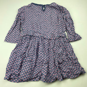 Girls Target, viscose long sleeve casual dress, GUC, size 5, L: 46cm