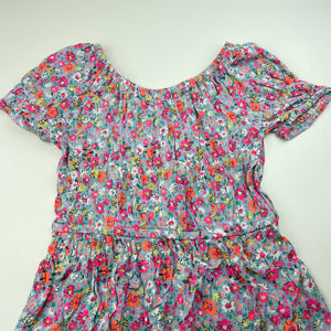 Girls Anko, bright colourful floral casual dress, EUC, size 10, L: 63cm