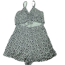 Load image into Gallery viewer, Girls Mango, black &amp; white floral summer playsuit, GUC, size 12,  