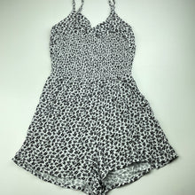 Load image into Gallery viewer, Girls Mango, black &amp; white floral summer playsuit, GUC, size 12,  