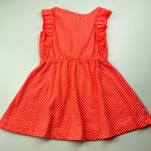 Load image into Gallery viewer, Girls Mango, orange &amp; white spot casual dress, EUC, size 1, L: 43cm