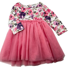 Load image into Gallery viewer, Girls Charlie &amp; Me, floral &amp; tulle party dress, GUC, size 0, L: 40cm
