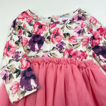 Load image into Gallery viewer, Girls Charlie &amp; Me, floral &amp; tulle party dress, GUC, size 0, L: 40cm