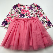 Load image into Gallery viewer, Girls Charlie &amp; Me, floral &amp; tulle party dress, GUC, size 0, L: 40cm
