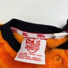 Load image into Gallery viewer, unisex NRL Mascots, Wests Tigers fleece sleeping bag, L: 65cm, GUC, size 0,  