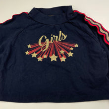 Load image into Gallery viewer, Girls Bardot Junior, navy stretchy cropped long sleeve top, GUC, size 10,  