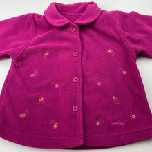 Load image into Gallery viewer, Girls Osh Kosh, embroidered fleece lightweight jacket, GUC, size 0,  