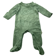 Load image into Gallery viewer, unisex Baby Berry, green velour coverall / romper, GUC, size 000,  